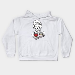 Funny dalmatian is cooking Kids Hoodie